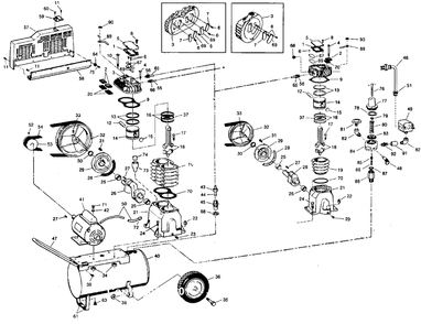 Air-Compressor Parts Diagram and Parts List for VT6102  Campbell Hausfeld Compressor